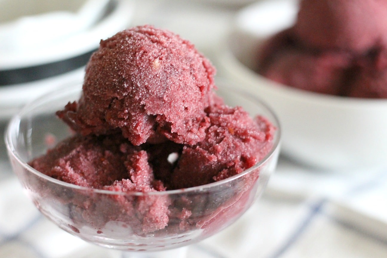 Peach Blackberry Sorbet | Dough-Eyed