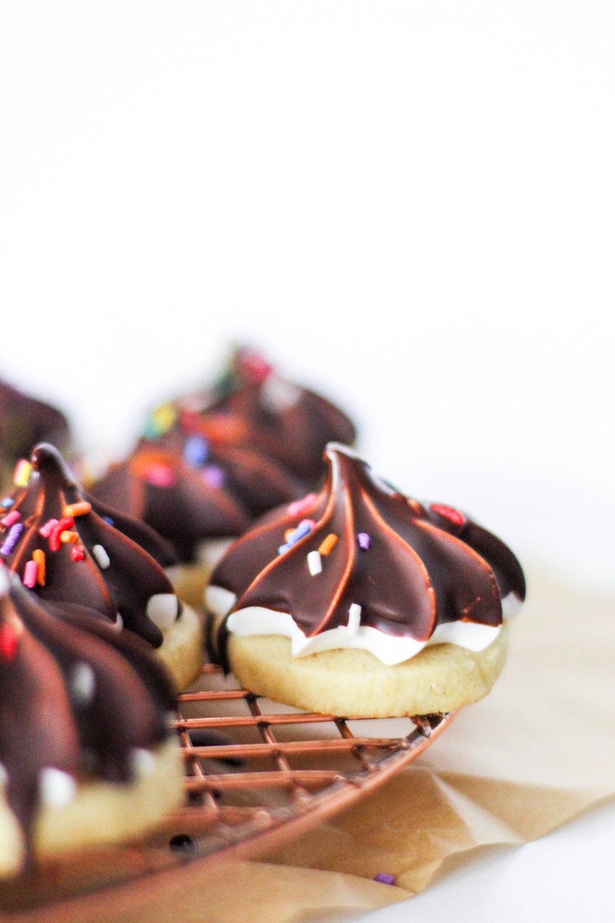 Chocolate Dipped Marshmallow Cookies